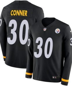 Nike Pittsburgh Steelers #30 James Conner Black Team Color Men's Stitched NFL Limited Therma Long Sleeve Jersey Men's