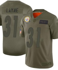 Nike Pittsburgh Steelers #31 Justin Layne Camo Men's Stitched NFL Limited 2019 Salute To Service Jersey Men's