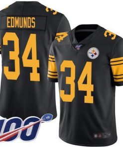 Nike Pittsburgh Steelers #34 Terrell Edmunds Black Men's Stitched NFL Limited Rush 100th Season Jersey Men's