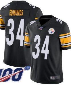 Nike Pittsburgh Steelers #34 Terrell Edmunds Black Team Color Men's Stitched NFL 100th Season Vapor Limited Jersey Men's