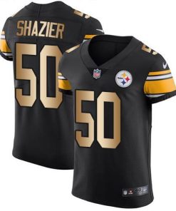 Nike Pittsburgh Steelers #50 Ryan Shazier Black Team Color Men's Stitched NFL Elite Gold Jersey Men's