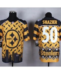 Nike Pittsburgh Steelers #50 Ryan Shazier Gold Men's Stitched NFL Elite Noble Fashion Jersey Men's