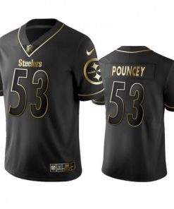 Nike Pittsburgh Steelers #53 Maurkice Pouncey Black Golden Limited Edition Stitched NFL Jersey Men's