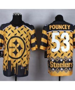 Nike Pittsburgh Steelers #53 Maurkice Pouncey Gold Men's Stitched NFL Elite Noble Fashion Jersey Men's