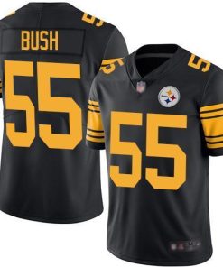 Nike Pittsburgh Steelers #55 Devin Bush Black Men's Stitched NFL Limited Rush Jersey Men's