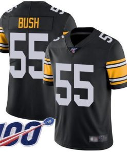 Nike Pittsburgh Steelers #55 Devin Bush Black Alternate Men's Stitched NFL 100th Season Vapor Limited Jersey Men's
