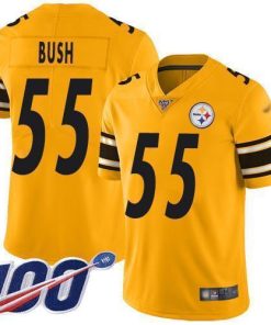 Nike Pittsburgh Steelers #55 Devin Bush Gold Men's Stitched NFL Limited Inverted Legend 100th Season Jersey Men's