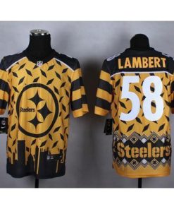 Nike Pittsburgh Steelers #58 Jack Lambert Gold Men's Stitched NFL Elite Noble Fashion Jersey Men's