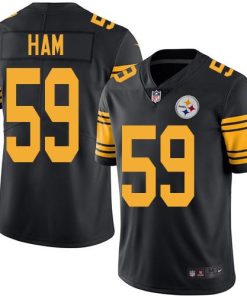 Nike Pittsburgh Steelers #59 Jack Ham Black Men's Stitched NFL Limited Rush Jersey Men's