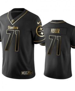 Nike Pittsburgh Steelers #71 Matt Feiler Black Golden Limited Edition Stitched NFL Jersey Men's