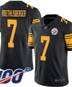 Nike Pittsburgh Steelers #7 Ben Roethlisberger Black Men's Stitched NFL Limited Rush 100th Season Jersey Men's