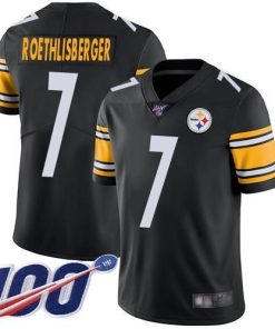 Nike Pittsburgh Steelers #7 Ben Roethlisberger Black Team Color Men's Stitched NFL 100th Season Vapor Limited Jersey Men's