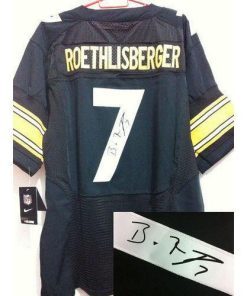 Nike Pittsburgh Steelers #7 Ben Roethlisberger Black Team Color Men's Stitched NFL Elite Autographed Jersey Men's
