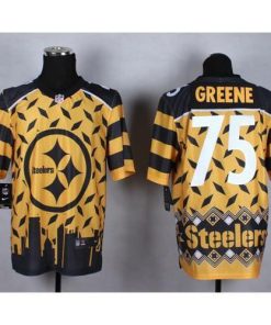 Nike Pittsburgh Steelers #75 Joe Greene Gold Men's Stitched NFL Elite Noble Fashion Jersey Men's