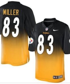 Nike Pittsburgh Steelers #83 Heath Miller Black/Gold Men's Stitched NFL Elite Fadeaway Fashion Jersey Men's