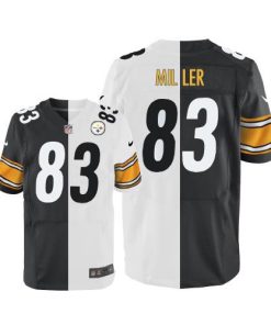 Nike Pittsburgh Steelers #83 Heath Miller White/Black Men's Stitched NFL Elite Split Jersey Men's