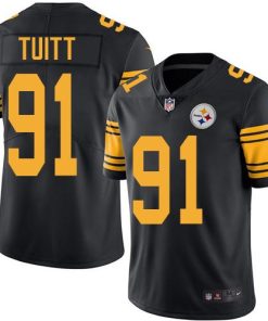 Nike Pittsburgh Steelers #91 Stephon Tuitt Black Men's Stitched NFL Limited Rush Jersey Men's