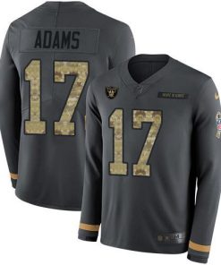 Nike Raiders #17 Davante Adams Anthracite Salute To Service Men's Stitched NFL Limited Therma Long Sleeve Jersey