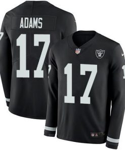 Nike Raiders #17 Davante Adams Black Team Color Men's Stitched NFL Limited Therma Long Sleeve Jersey