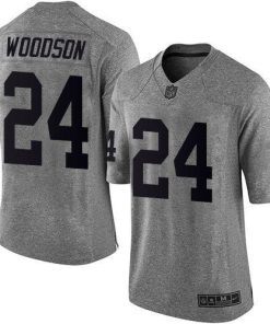 Nike Raiders #24 Charles Woodson Gray Men's Stitched NFL Limited Gridiron Gray Jersey