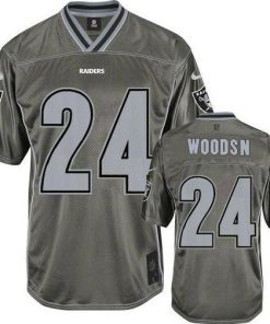 Nike Raiders #24 Charles Woodson Grey Men's Stitched NFL Elite Vapor Jersey