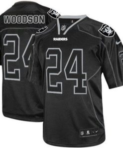 Nike Raiders #24 Charles Woodson Lights Out Black Men's Stitched NFL Elite Jersey