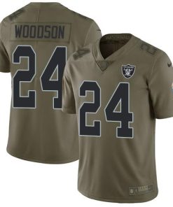 Nike Raiders #24 Charles Woodson Olive Men's Stitched NFL Limited 2017 Salute To Service Jersey
