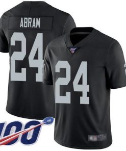 Nike Raiders #24 Johnathan Abram Black Team Color Men's Stitched NFL 100th Season Vapor Limited Jersey