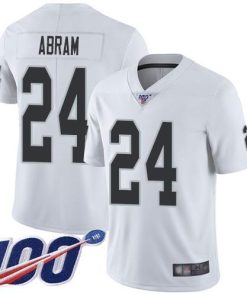 Nike Raiders #24 Johnathan Abram White Men's Stitched NFL 100th Season Vapor Limited Jersey