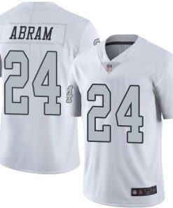 Nike Raiders #24 Johnathan Abram White Men's Stitched NFL Limited Rush Jersey