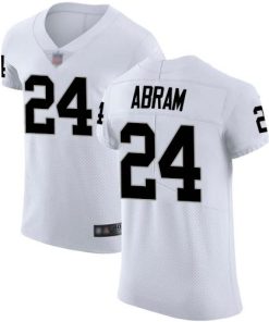 Nike Raiders #24 Johnathan Abram White Men's Stitched NFL Vapor Untouchable Elite Jersey
