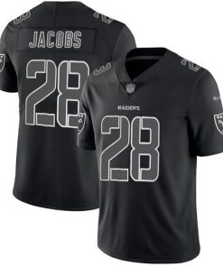 Nike Raiders #28 Josh Jacobs Black Men's Stitched NFL Limited Rush Impact Jersey