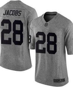 Nike Raiders #28 Josh Jacobs Gray Men's Stitched NFL Limited Gridiron Gray Jersey
