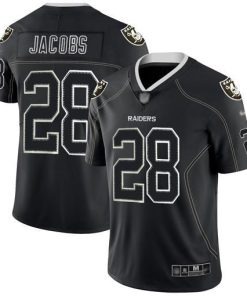 Nike Raiders #28 Josh Jacobs Lights Out Black Men's Stitched NFL Limited Rush Jersey