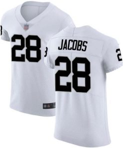 Nike Raiders #28 Josh Jacobs White Men's Stitched NFL Vapor Untouchable Elite Jersey