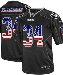 Nike Raiders #34 Bo Jackson Black Men's Stitched NFL Elite USA Flag Fashion Jersey