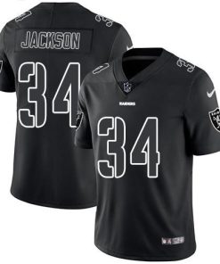 Nike Raiders #34 Bo Jackson Black Men's Stitched NFL Limited Rush Impact Jersey