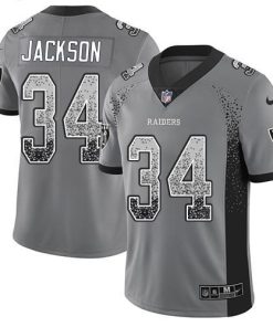 Nike Raiders #34 Bo Jackson Gray Men's Stitched NFL Limited Rush Drift Fashion Jersey