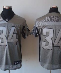 Nike Raiders #34 Bo Jackson Grey Shadow Men's Stitched NFL Elite Jersey