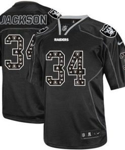 Nike Raiders #34 Bo Jackson New Lights Out Black Men's Stitched NFL Elite Jersey