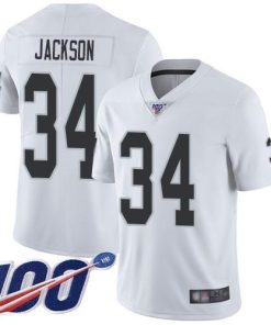 Nike Raiders #34 Bo Jackson White Men's Stitched NFL 100th Season Vapor Limited Jersey