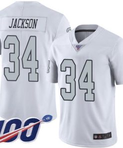 Nike Raiders #34 Bo Jackson White Men's Stitched NFL Limited Rush 100th Season Jersey