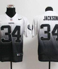 Nike Raiders #34 Bo Jackson White/Black Men's Stitched NFL Elite Fadeaway Fashion Jersey