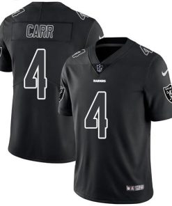 Nike Raiders #4 Derek Carr Black Men's Stitched NFL Limited Rush Impact Jersey