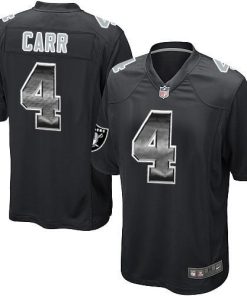 Nike Raiders #4 Derek Carr Black Team Color Men's Stitched NFL Limited Strobe Jersey