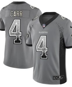 Nike Raiders #4 Derek Carr Gray Men's Stitched NFL Limited Rush Drift Fashion Jersey