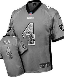Nike Raiders #4 Derek Carr Grey Men's Stitched NFL Elite Drift Fashion Jersey