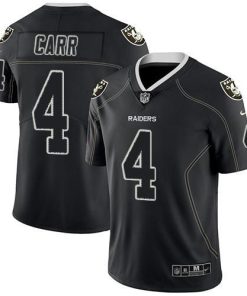 Nike Raiders #4 Derek Carr Lights Out Black Men's Stitched NFL Limited Rush Jersey