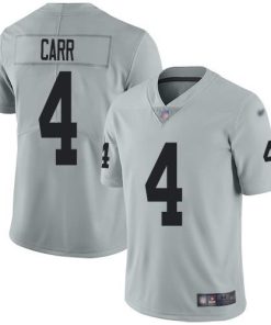 Nike Raiders #4 Derek Carr Silver Men's Stitched NFL Limited Inverted Legend Jersey