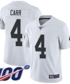 Nike Raiders #4 Derek Carr White Men's Stitched NFL 100th Season Vapor Limited Jersey